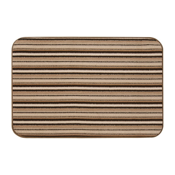 Skid-resistant Carpet Indoor Area Rug Floor Mat - Mocha Brown Stripe - 2' X 3' - Many Other Sizes to Choose From