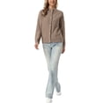 thumbnail image 3 of INSPIRE CHIC Women's Cardigan Sweater Mock Neck Long Sleeve Argyle Cable Button Front Knit Coat Brown XS, 3 of 7