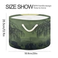 thumbnail image 2 of Collapsible 20" Round Storage Basket with Handles Laundry Hamper Open Storage Bins Old Willow Tree, 2 of 6