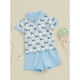 thumbnail image 3 of TheFound Tenues d'Été pour Bébé Garçon Motif Golf Chemise à Manches Courtes avec Col Rabattu et Shorts Ensemble 2 Pcs, 3 of 6