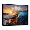 thumbnail image 3 of Designart "Sunrise Hues Blue and Orange Waves I" Extra Large Coastal Framed Wall Art - Coastal Blue Coastal Waves Living Room Framed Canvas Art, 3 of 7