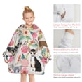 thumbnail image 6 of Chihuahua and Flower Florals Blanket Hoodies for Kids 6-13YR Oversize Wearable Blanket Hoodies for Boys Girls Teens, 6 of 7