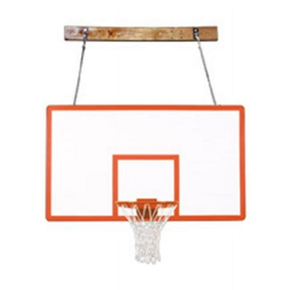 FoldaMount46 Performance Steel-Fiberglass Side Folding Wall Mounted Basketball System, Scarlet