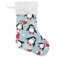 thumbnail image 4 of SKYSONIC Christmas Stocking Set of 2, Christmas Penguin Xmas Stockings and Plush Fur Cuff Stockings Fireplace Decorations for Family Holiday Xmas Party Decorations, 4 of 7