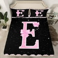 thumbnail image 2 of Manfei Kawaii Bow Bowknot Bed Sheets,First Letter E King Sheets,black pink Sheet Set For Girls,Super Cozy Room Decor,4 Pieces, 2 of 7