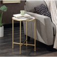 thumbnail image 1 of Convenience Concepts Gold Coast Round Faux Marble Top End Table in Gold Metal, 1 of 2