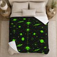 thumbnail image 5 of Extraterrestrial Alien Heads Ufos Ornate, Mystical Celestial Scene, Warm Flannel Blanket for Living Room and Bedroom, Celestial Art Lovers Housewarming Gift, Celestial Home Decor, 5 of 9