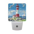 thumbnail image 3 of WOBOGO Coastal Lighthouse LED Night Light 2 Pcs Set 0.5 Watt Wall Plug in Dusk to Dawn Automatic Switch Soft White Light, 3 of 7