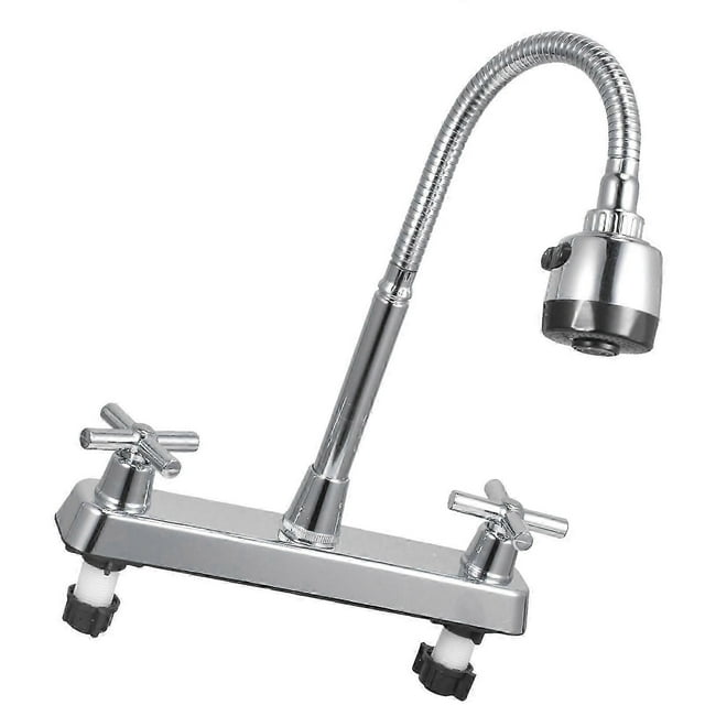 Kitchen Sink Faucet Professional Modern Simple Style Cold Hot Dual Use Basin Mixer Tap For Kitchen Bathroom Sink Cross Handwheel
