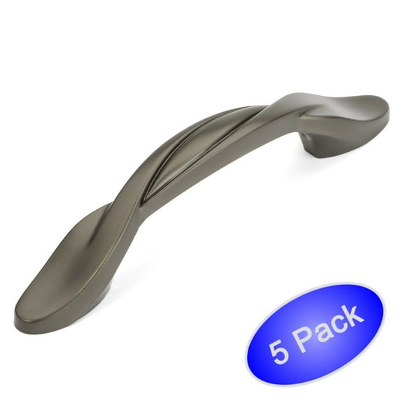 Cosmas� 9009GPH Graphite Twist Cabinet Hardware Handle Pull - 3" Inch (76mm) Hole Centers - 5 Pack