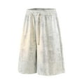 thumbnail image 2 of JUUYY Mens Baggy Athletic Shorts Drawstring Loose Vintage Workout Shorts Elastic Waist Summer Beach Shorts with Pockets Streetwear White XXXXL, 2 of 9