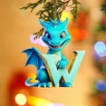 thumbnail image 3 of Dmlowu 26 Letter Christmas Tree Ornaments - Christmas Dragon Ornaments for Xmas Tree, Lightweight Sturdy Christmas Decorations Pendant for Holiday Party, DIY Hanging Decor Dragon, Blue, 3 of 3