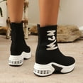 thumbnail image 4 of Mepaouo High Top Sneakers for Women Knit Platform Hidden Wedge Cushion Walking Shoes with Thick Sole, 4 of 7