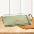 thumbnail image 3 of Bandeja decorativa plato comida desayuno antideslizante elegante 12,2x7,87 pulgadas bandeja rectangular de Perfume con asas plato para mesa de centro transparente Gloria bandeja de servir, 3 of 5