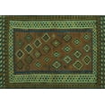 thumbnail image 1 of Ahgly Company Machine Washable Indoor Rectangle Oriental Turquoise Blue Traditional Area Rugs, 5' x 8', 1 of 4