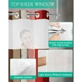 thumbnail image 4 of No Hook Shower Curtain with Snap-in Liner, Red Pink Waterproof Fabric Bathroom Curtains, Farmhouse Wood Grain Vintage Brown Striped Bath Curtains & Mesh Top Window 72"x78" Long, 4 of 6