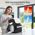thumbnail image 4 of Small Diaper Bag Backpack with Changing Pad, Stylish Diaper Bag with Insulated Bottle Pocket, Water Resistant Baby Bags for Mom for Travel with Stroller Straps, Black-White, 4 of 4