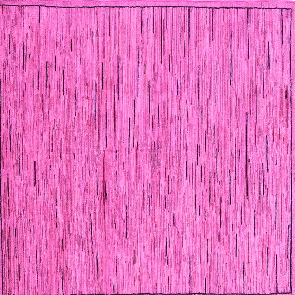 Ahgly Company Indoor Square Abstract Pink Modern Area Rugs, 5' Square