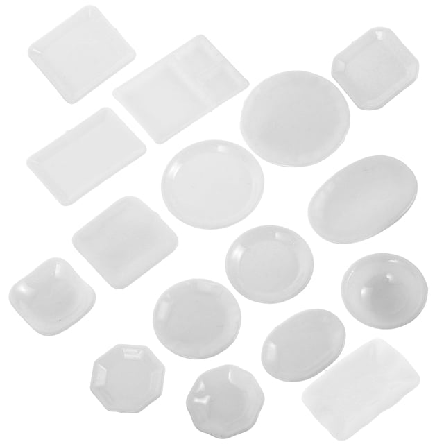 BESTYASH Mini Tableware Set 24Pcs White Plastic Miniature Design for Children Role-Playing and Decoration