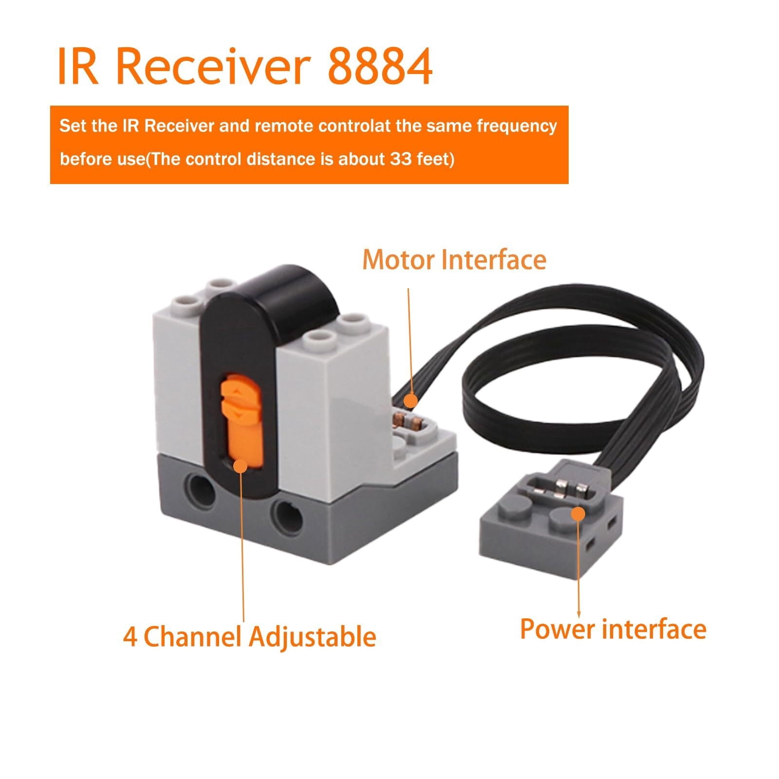 5-in-1 Power Function Motor Kit for M Motor, Battery Box, 2.4G Receiver & Remote Control - Includes Building Block Tool Kit: Brick Separator, Hammer, Block Pliers