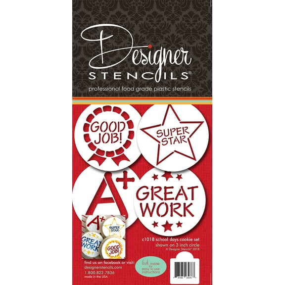 School Days Cookie Stencil Set C1018 by Designer Stencils