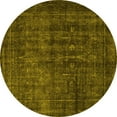 thumbnail image 1 of Ahgly Company Machine Washable Indoor Round Persian Yellow Bohemian Area Rugs, 5' Round, 1 of 4