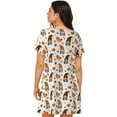 thumbnail image 2 of Bixox Halloween Gnomes Pattern Women's Nightgown, Soft & Breathable Sleepwear, Round Neck Knee-Length Pajama Dress,Loungewear for Home & Sleep, 2 of 7