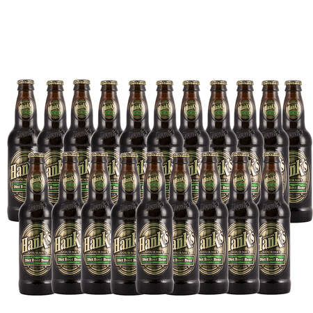 Hank's Genuine Gourmet Diet Root Beer, 12 fl oz Bottles – Premium Craft Soda with Rich, Creamy Flavor. - Zero Calories, Zero Carbs, Pack of 20