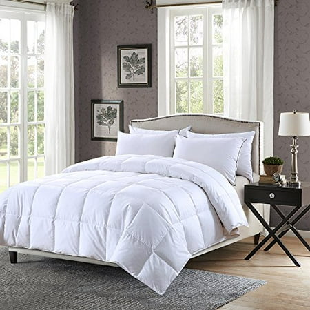 Elliz Super White Down Comforter Year Round Warmth Duvet Insert