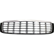 Grille Assembly for 1997-1999 Cadillac DeVille Chrome Shell with Painted Black Insert
