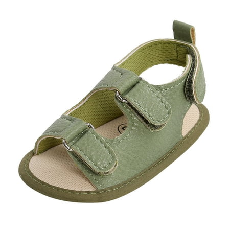 

dmqupv Toddler Girl Sandals Size 5 Soft Shoes Boys Sole Non-Slip Flat Prewalker Sandals Baby Walking Kid Sandals Green 12 Months
