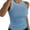 Blue, variant on Women's Crewneck Racerback Ribbed Tank Tops Summer Basic High Neck Sleeveless Slim Fit Crop Tops