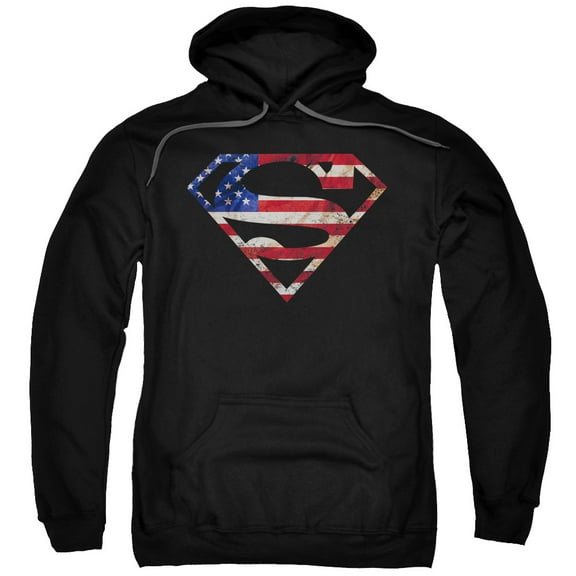 Superman Men's Super Patriot Hooded Sweatshirt XXX-Large Black
