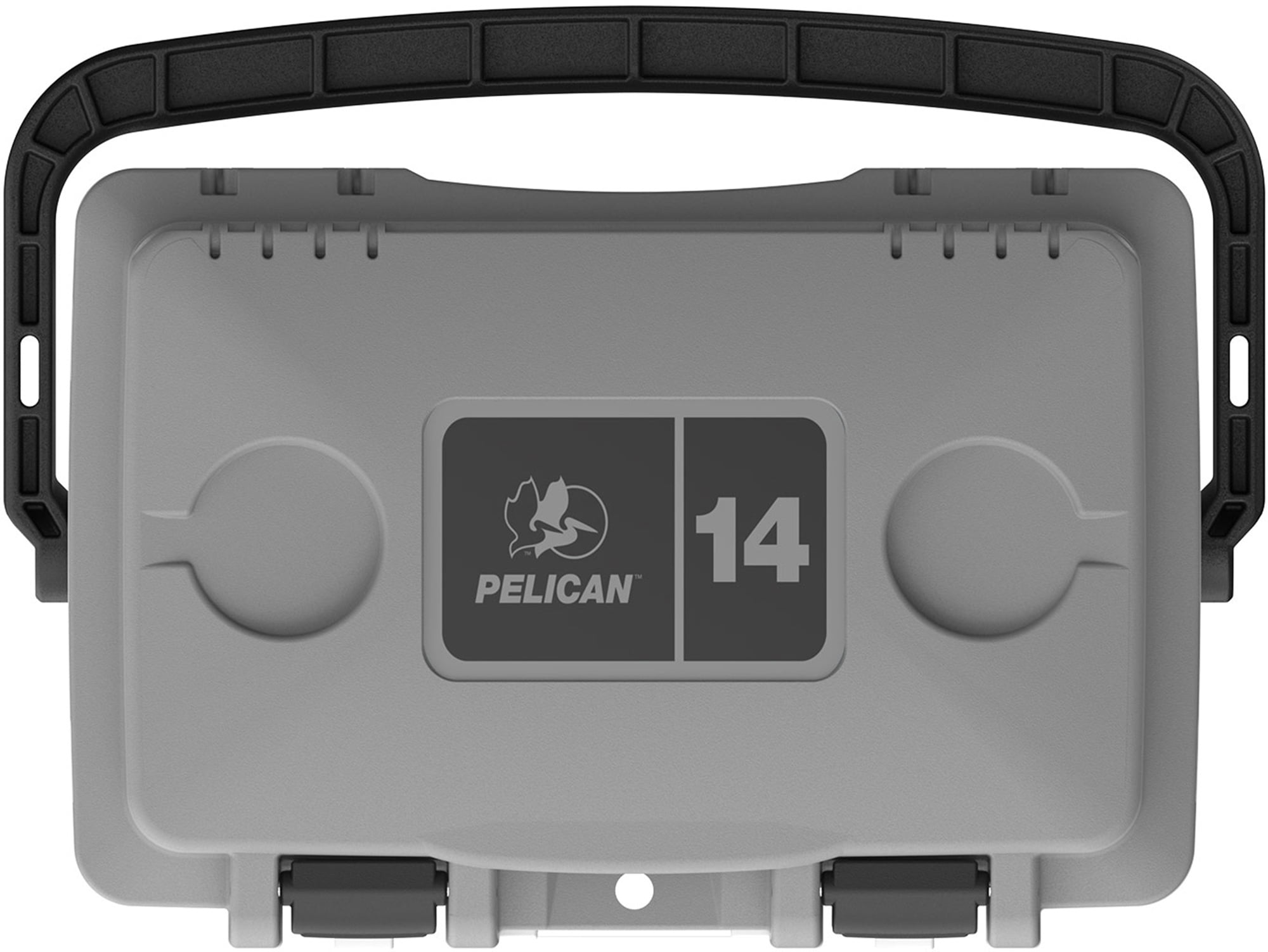 Pelican Elite 14 Qt Hard-Sided Cooler with Removable Tray  Dry Compartment, Cement with White