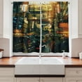 thumbnail image 2 of Ambesonne Landscape Kitchen Curtains, Metropolitan Colorful, 55"x39", Multicolor, 2 of 3