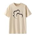 thumbnail image 4 of Blouses à Manches Courtes pour Femmes Mode Femme Uni Col Rond Imprimé T-Shirt à Manches Courtes Impression Blouse Ample Hauts Femmes Hauts à Manches Courtes Hauts à Manches Courtes pour Femmes, 4 of 5