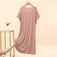 thumbnail image 7 of Ohufall Womens Sleepshirt Short Sleeve Crew Neck Solid Color Nightgown Loose Fashion Home Wear Sleepwear Pajamas, 7 of 7