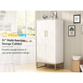 thumbnail image 4 of Spacesea  Pantry Cabinet, 51.18” Tall Kitchen Storage Cabinet with Adjustable Shelves and Gold Metal Base – Ideal for Kitchen, Living Room & More, 4 of 7