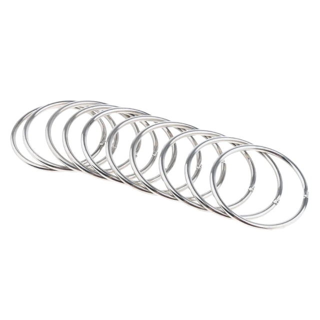 10 Uds. Llaveros a granel para llavero y manualidades 32/35/38mm Plata-38mm Zulema Anillos de hoja suelta