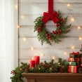 thumbnail image 6 of Yucurem Mini Christmas Wreaths for Kitchen Cabinet, 10 Inch Small Christmas Hanging Artificial Garlands with Ribbon for Front Door Window Door Fireplace Decor, 6 of 8