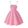 thumbnail image 5 of Ugoldhm Girls Spaghetti Strap Ruched Midi Dress - Tie Shoulder A-Line Party & Wedding Flower Girl Gown (4-15 Years), 5 of 8