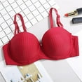 thumbnail image 2 of Xinhuaya Seamless Striped Push Up Bras Casual Thin Cup Adjustable Underwire Brassiere Striped Underwear, 2 of 7