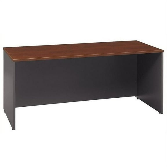 Bowery Hill 72" Corner Credenza Computer Desk in Hansen Cherry