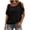 Black, variant on Womens Cold Shoulder Tops Banded Bottom Boat Neck T Shirts Summer Sexy Casual Loose Fit Clothes