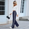 thumbnail image 4 of Women'S Wide Leg Sweatpants Casual High Waisted Straight Sweat Pants Drawstring Joggers with Pockets Navy Blue S, 4 of 7