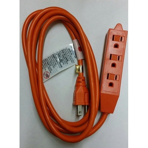 ELARA- New 16 Gauge 3-Outlet Indoor Extension Power Cable/Cord - 8Ft