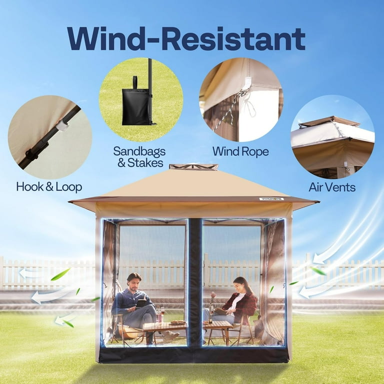 SPECSTAR Pop Up Gazebo 10x10ft Outdoor Canopy Tent with