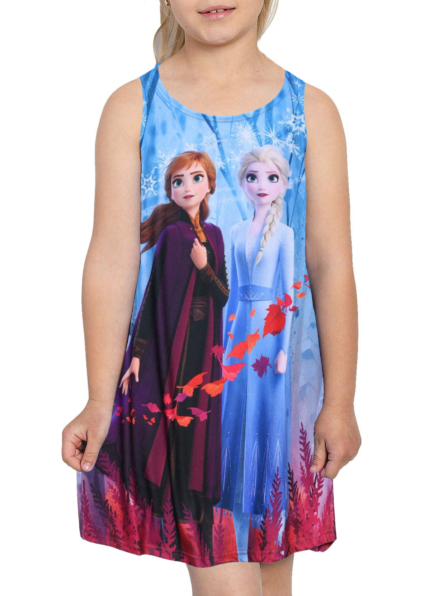 Kids Girl Unicorn Frozen Elsa Anna Party Tank Dress Mini A-Line Casual Dresses 