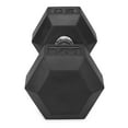 WellFit Rubber and Cast Iron Hex Dumbbell Set, 20 Lbs., Black, Includes 2 Weights