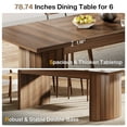 thumbnail image 5 of Tribesigns 78.7" Extra Long Dining Table for 6-8 People, Farmhouse Kitchen Table for Dining Room, Living Room, Walnut, 5 of 7